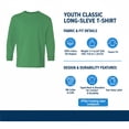 thumbnail image 3 of Crown Craze® Long Sleeve T-Shirt for Youth Rib Collar Tees 100% Cotton Classic Solid Tee Shirts (Forest Green, L), 3 of 8