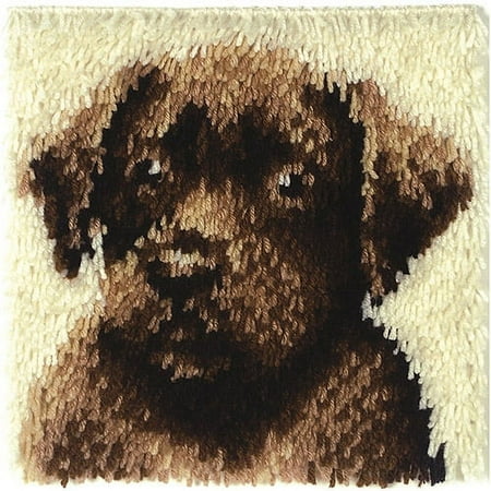 Wonderart Latch-Hook Kit, Chocolate Dog, 12" X 12"