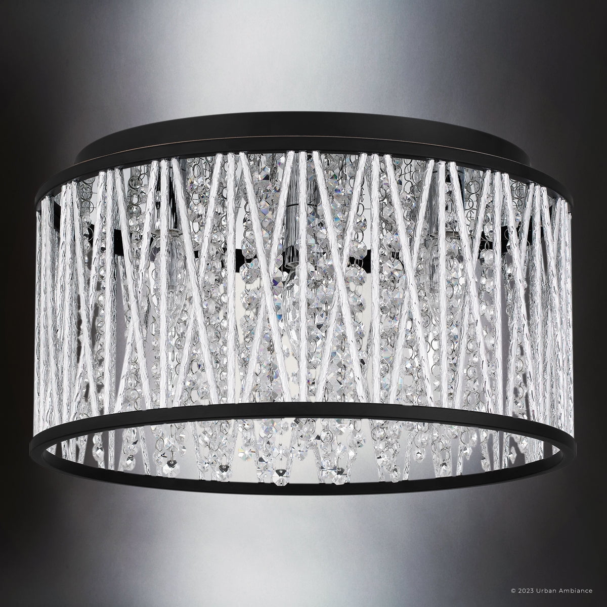 Luxury Glam Ceiling Light, Matte Black, UQL4641