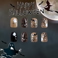 thumbnail image 5 of Halloween Faux Nails 24PCS Dark Cobweb Glittering Ghosty And Skeletons Easy Application For Parties, 5 of 8