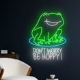 thumbnail image 2 of Handmadetneonsign Don't Worry Be Hoppy Frog Neon Light, Frog Led Light, Toad Led Sign, Frog Sign, 2 of 5