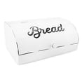 thumbnail image 1 of AuldHome White Bread Box; Farmhouse Vintage Enamelware Countertop Bread Bin, 1 of 2