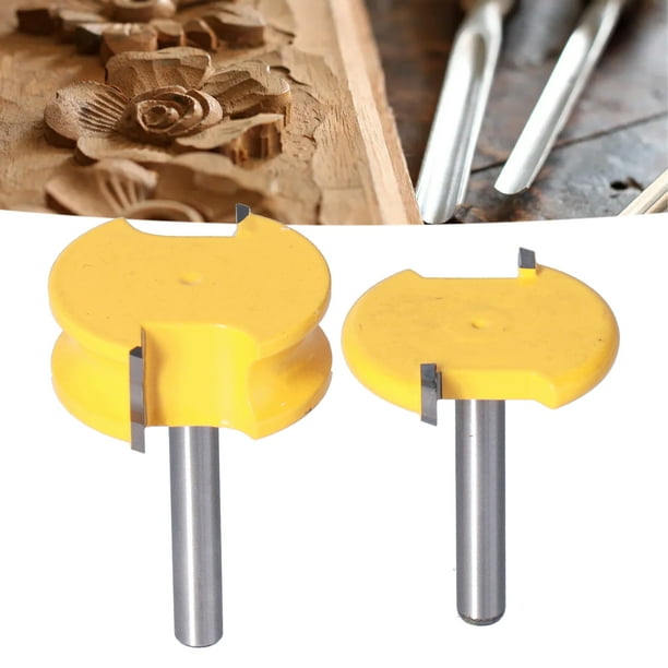 LYUMO Router Bit Set Joint Router Bits 2Pcs Router Bit Set 1 4in Shank Silver Yellow Bead Joint Routers Bits For Woodworking