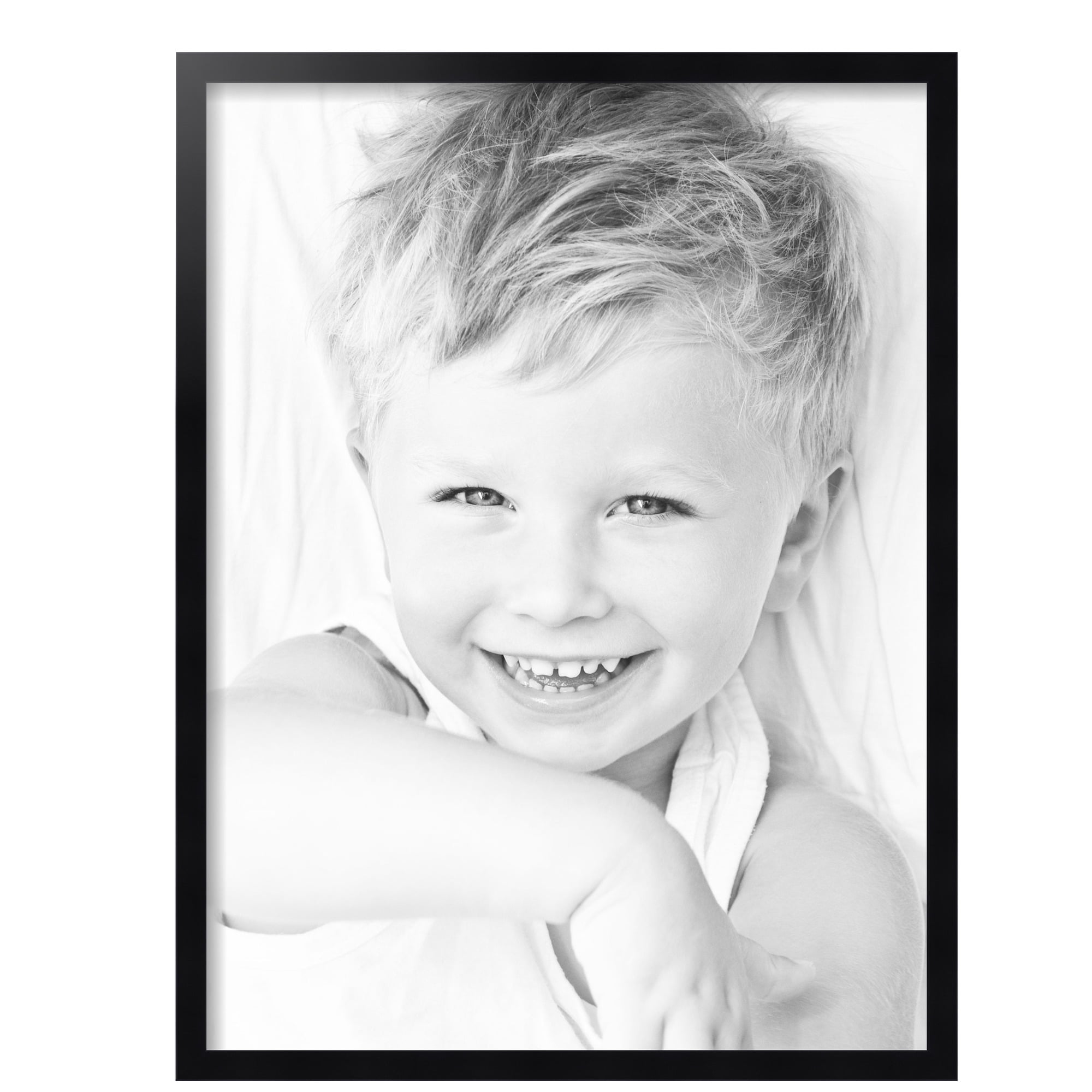 ArtToFrames 18" x 24" Satin Black Short Picture Frame, 18x24 inch Black Wood Poster Frame (WOM-1416)