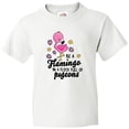 thumbnail image 3 of Inktastic Be a Flamingo in a Flock of Pigeons with Flowers Youth T-Shirt, 3 of 5