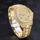 thumbnail image 5 of Reloj de pulsera de cuarzo con diamantes completos para hombre, estilo hip hop, con calendario doble, de moda, 5 of 5