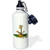 3dRose Funny Kayaking Giraffe Cartoon, Sports Water Bottle, 21oz