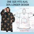 thumbnail image 4 of Oversized Wearable Blanket Hoodie,Black Highland Cow Flower Pattern Sherpa Blanket Hoodie with Super Pockets,Super Warm Fuzzy Pullover for Women & Men, 4 of 6