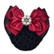thumbnail image 1 of Minnieouse Cubierta para moño de pelo para mujer, redecilla con diamantes de imitación, pasador con lazo, lazo, encaje, tocado de fiesta de flores para Accesorio para el cabello Rojo Minnieouse AP016768-01, 1 of 6