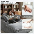 thumbnail image 5 of EOP 67'' Modern Oversized Chaise Lounge Chair Indoor, Plush Boneless Cloud Couch with Side Pockets & Cup Holders, Comfy Corduroy Sleeper Couch with Removable Pillows for Living Room, Gray, 5 of 10