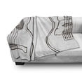 thumbnail image 3 of Guitar Soft Flannel Fleece Throw Blanket, Hand Drawn Monochrome Doodle Illustration of Instruments of 2 Kinds Music, Cozy Plush for Indoor and Outdoor Use, 50" x 70", Dark Brown White, by Ambesonne, 3 of 6