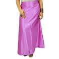thumbnail image 3 of Indian Satin Silk Petticoat Bollywood Solid Inskirt Lining For Sari, 3 of 3