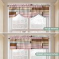 thumbnail image 3 of Tie Up Valance for Windows Pink Wood Grain Curtains Valances Rod Pocket Valance Window Treatments Brown Rustic Vintage Wooden Balloon Curtains for Kitchen Living Room Bedroom Bathroom 42x12 Inch, 3 of 9