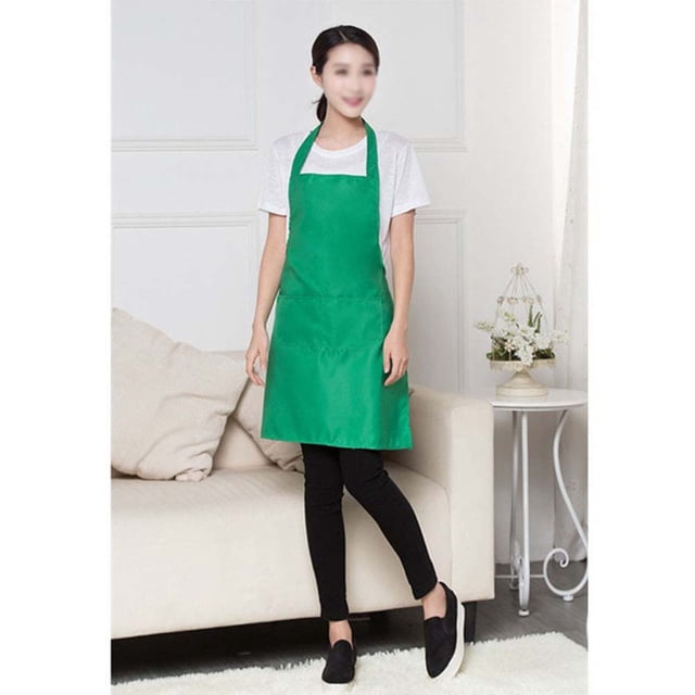 LITINKIMI 2Ud Delantal Impermeable De Trabajo Con Bolsa Grande Estilo Halter Para Cocina Y Restaurante Verde