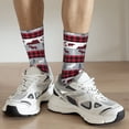 thumbnail image 5 of Goofa Buffalo Plaid Forest Printed Men's Crew Socks, Soft Durable Breathable Moisture-Wicking with Odor Control Cotton socks, 5 of 9