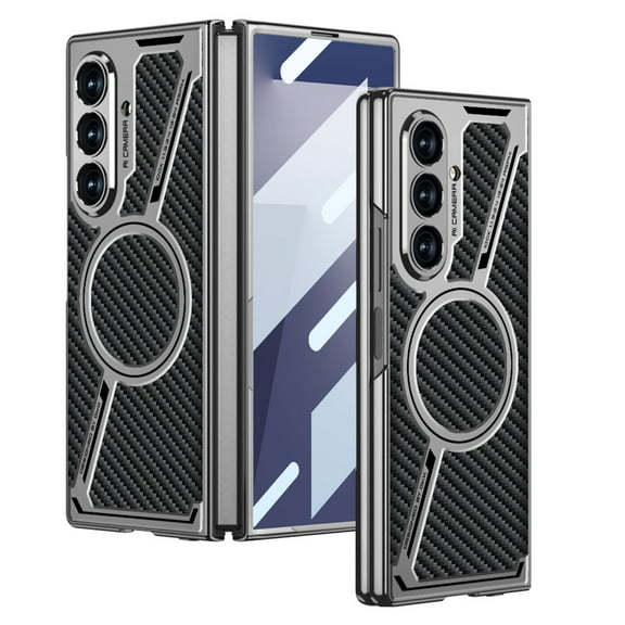 Allytechgroup Galaxy Z Fold 7 Case with Screen Protector,[Compatible with Magsafe] Shockproof Anti-Scratch Shock-Resistant Back Cover Shell Phone Case for Samsung Galaxy Z Fold 7, Carbonfiber