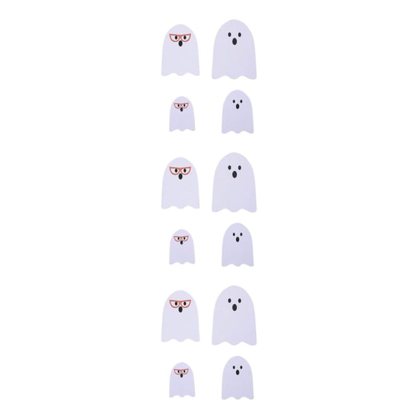 Wosthever 4x fantasmas de PVC bonitos fáciles de montar y desmontar para decoración de manualidades de Halloween adorno de fantasmas blanco Type1 NO1