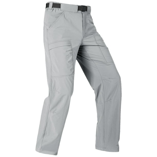 Pantalones de senderismo impermeables para hombre FREE SOLDIER, color gris claro