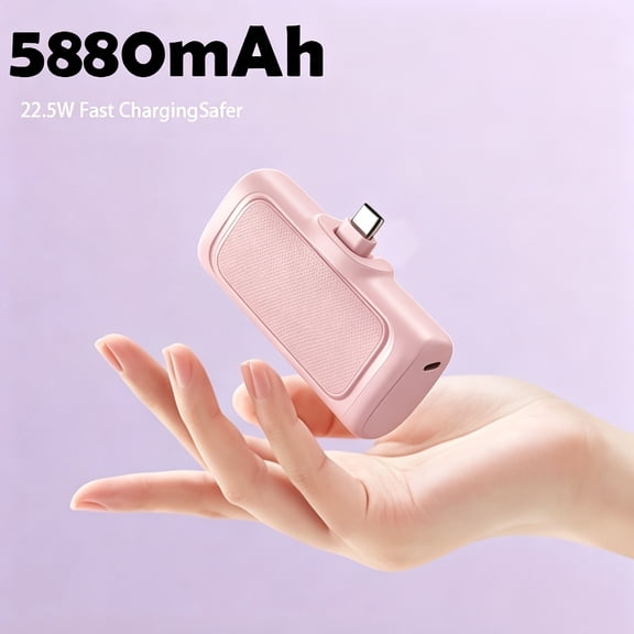 5880mAh Portable USB-C Fast Charging Power Bank, 22.5W Mini Pocket Charger for Android Phones