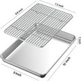 thumbnail image 2 of JUNWELL 10.4 Inch Toaster Oven Pan with Rack Set   Stainless Steel Small Baking Pan Tray and Grid Cooling Rack for Cooking / Roasting  Dishwasher Safe & Easy to Clean  Non-toxic & Durable, 2 of 7