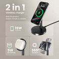 thumbnail image 5 of Oandys 2 Pack 15W Fast Magnetic Wireless Charger Stand, Charging Station, Compatible with 18/17/16/15/14/13/12 Series, Black, 5 of 7