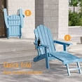 thumbnail image 4 of ACEGOSES Adirondack Chair with Retractable Ottoman, HIPS Folding Adirondack Chair with Cup Holder, All-Weather Fire Pit Chair for Outdoor, Lake Blue, 4 of 6