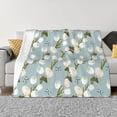 thumbnail image 3 of Throw Blanket for Couch, Tulips Flowers Blue Super Soft Fuzzy Comfy Warm Throw Blanket, Cuteness Lightweight Cozy Plush Flannel Blanket & Throws for Sofa and Bed All Season, 3 of 5