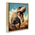 thumbnail image 2 of Stupell Industries Cottage Velociraptor Desert Sunset Gold Floating Frame Canvas Art, 25 x 25, by Creative Studio, 2 of 8