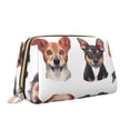 thumbnail image 2 of Easygdp Happy Dog Faces Collage Leather Makeup Bag Zipper Pouch Travel Cosmetic Organizer for Women and Girls, Make up Bag with Zipper, 2 of 8