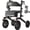 Black, variant on VOCIC Rollator Walker Z57 Outdoor with 12" All Terrain Wheels, 7-Level Height Adjustment, Safety Brakes, Storage Bag, Cup Holder-Purple