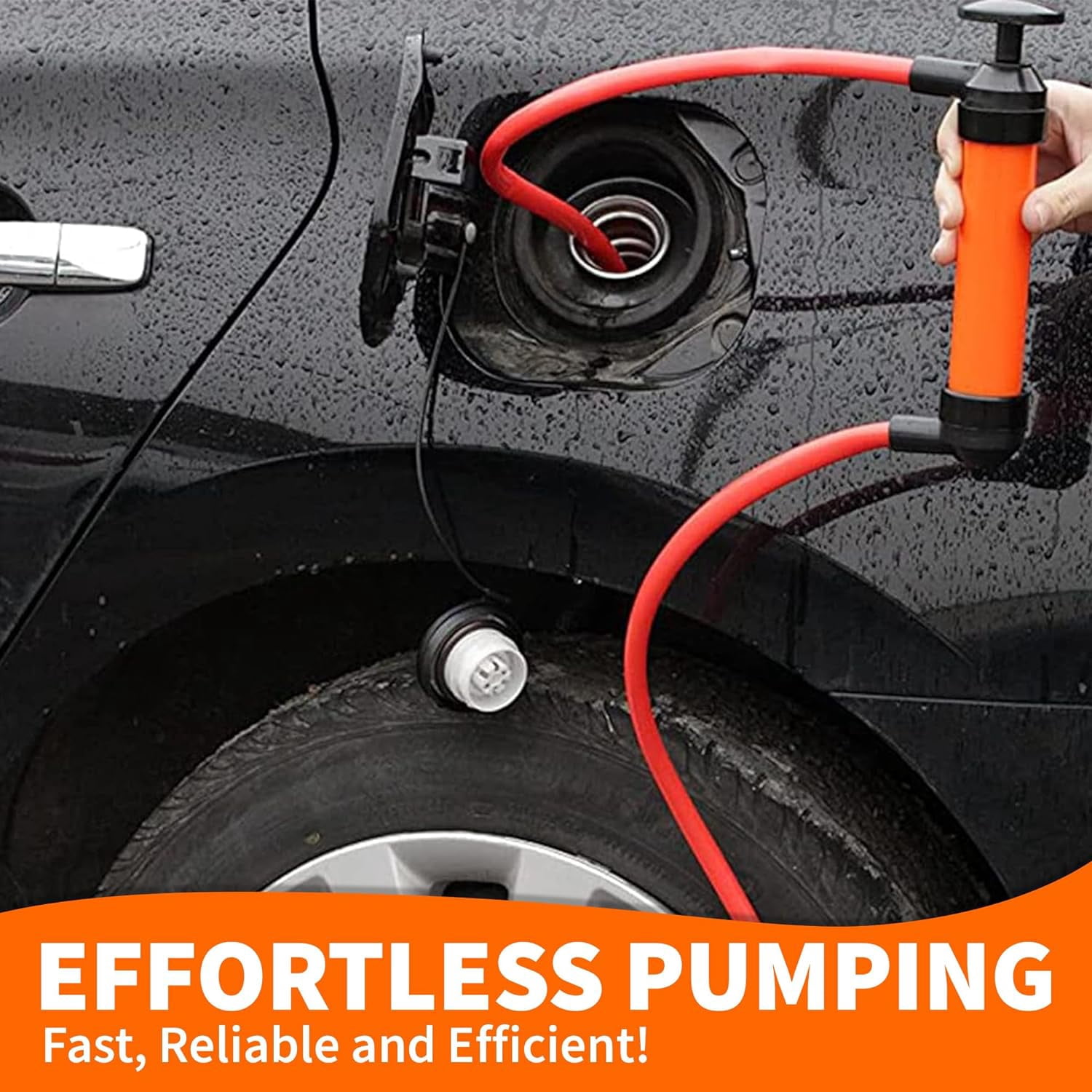 MeasuPro Siphon Hand Pump For Water - 15" Manual Water Pump, Gas Siphon Kit, Hand Bilge Pump With High Suction For Water Removal, Fuel Liquid Transfer