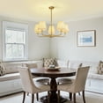 thumbnail image 4 of 5-Light Modern Farmhouse Chandelier with Wavy Fabric Shades for Dining Room, 4 of 12