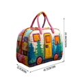 thumbnail image 3 of Yardvibe 3D Printed Quilted Travel Duffle Bag, 9"x18"x9" Camping Outdoor Boho Travel Weekend Bag, Carry-On Overnight Luggage Bags, Vintage Floral Luggage for Gym, Yoga & Carry-on (C), 3 of 5