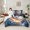 thumbnail image 4 of Castle Fairy Sport Baseball 3-Piece Full Size Comforter Sets for Teens Women Men,Ball Gamer Bedding Comforter Set,Abstract Lightning Lightweight Bedding Sets,Lightweight Room Decor, 4 of 8