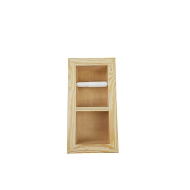 Boreas Recessed Solid Wood Double Toilet Paper Holder 7 x 14.5 - Unfinished