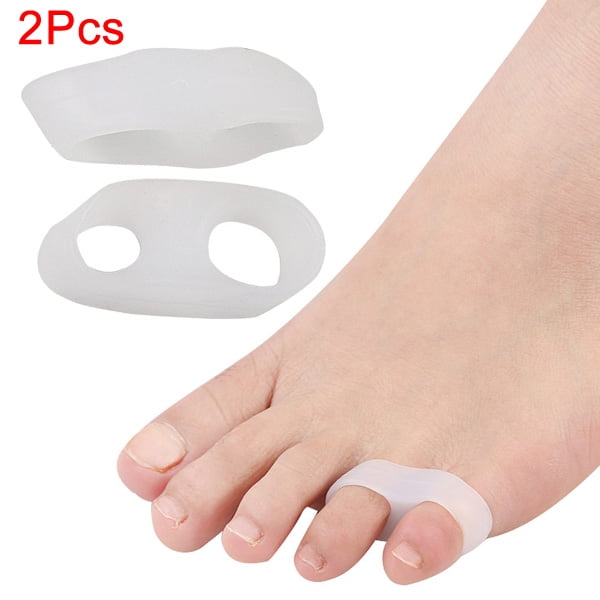 lzndeal 1 Pair Silicone Gel Little Toe Thumb Straightener Separator Double Loop Corrector Toe Separator