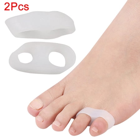 1 Pair Silicone Gel Little Toe Thumb Straightener Separator Double Loop Corrector Toe Separator