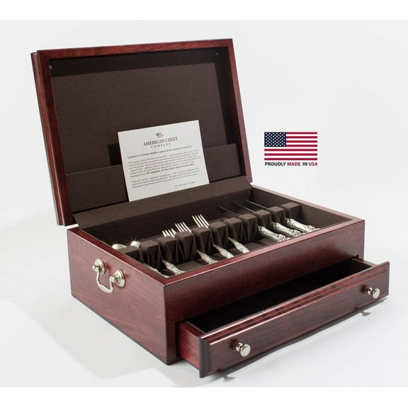 Bounty Flatware Chest, Solid American Cherry Hardwood with Rich Mahogany Finish