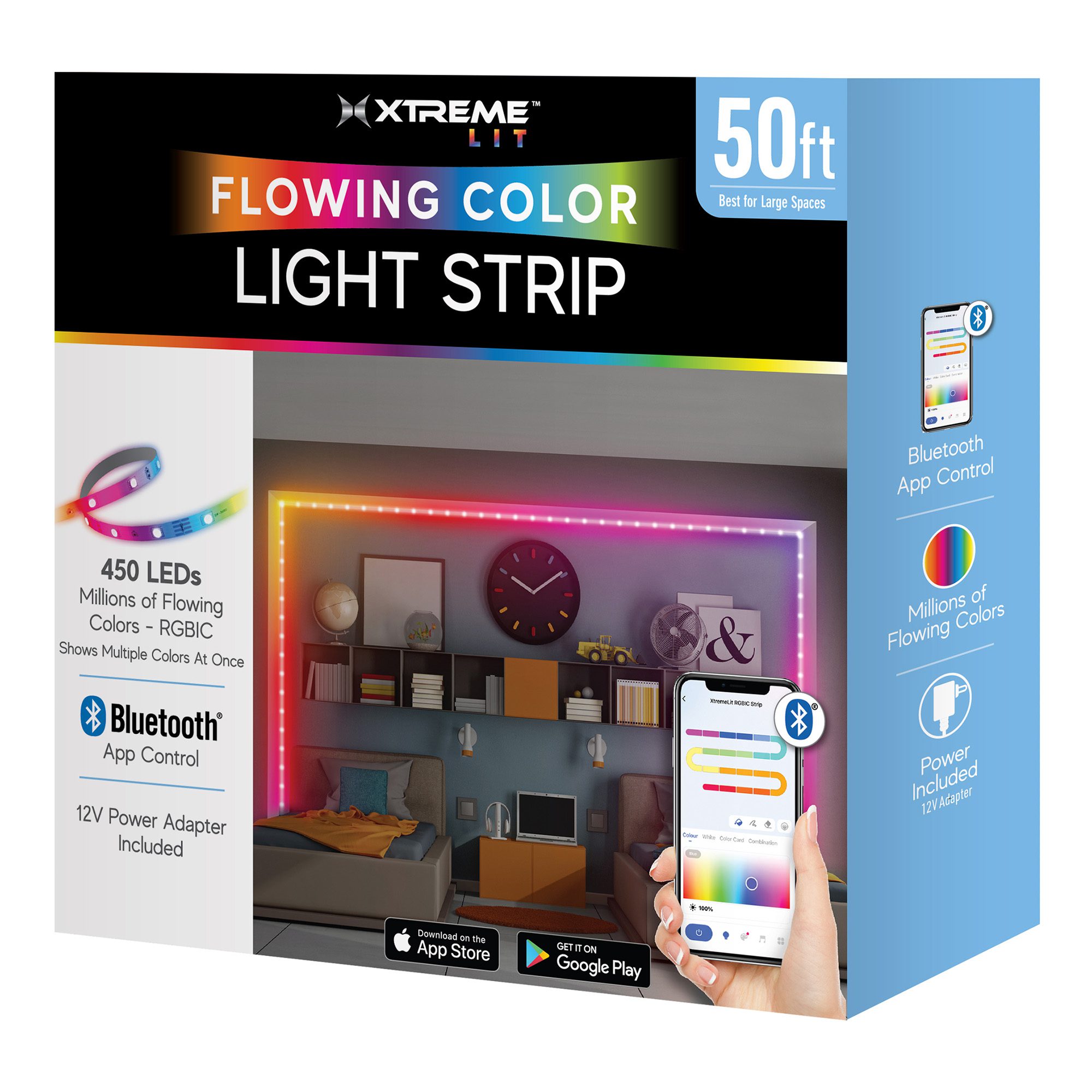 Xtreme Lit 50ft Bluetooth LED Strip Lights, App Controlled photo 2
