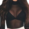 thumbnail image 4 of Ver a través de la parte superior Slim Fit Negro Transpirable Elástico Moda Top de malla para fiesta en la playa ANGGREK Otros, 4 of 8