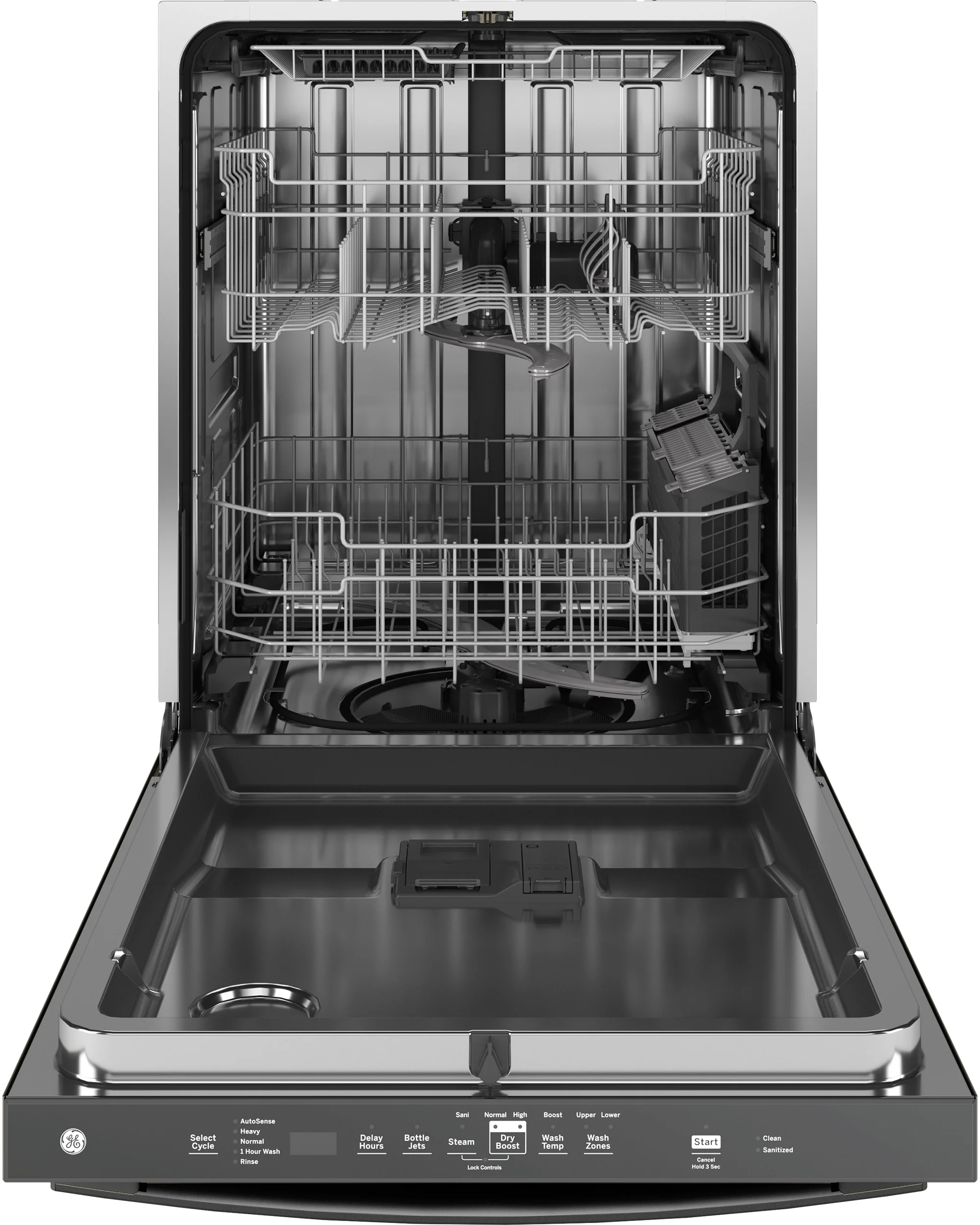 GE Top Control with Stainless Steel Interior Dishwasher with Sanitize Cycle GDT670SFVDS