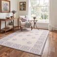 thumbnail image 4 of KUETH 2x3 Vintage Floral Entryway Rug, Machine Washable Soft Low Pile Non Slip Backing Rug, Dusty Lavender Accent Rug, 4 of 5