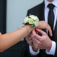 thumbnail image 4 of 10 Pcs Corsage Wristlet Pearl Wrist Corsage Bracelets DIY Flower Kit White, 4 of 6