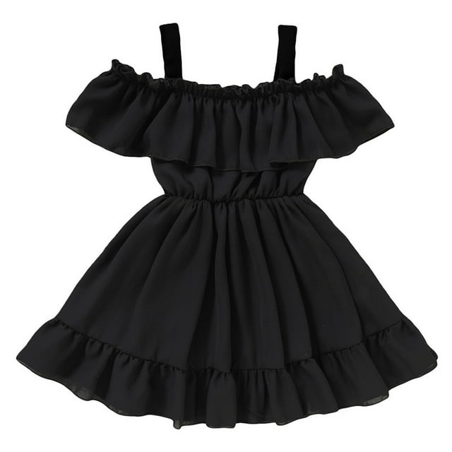 XQYLOS Robe de Fête pour Filles Préadolescentes Épaules Dénudées Formelle Mariage à Volants Princesse Robe de Bal Retour à la Maison Soirée
