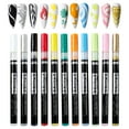 DONGGWTS 11Color 3D Pens Set Nail Point Dotting Pen White Gel Manicure ...