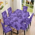thumbnail image 2 of TSOVTHRID Purple Tie Dye Print Table Cover and Chair Slipcovers Set of 7, Removable 55x82 Inch Rectangle Tablecloth with Chair Covers, Water-Resistant Furniture Protectors, Machine Washable, 2 of 6