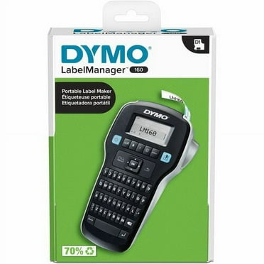 Dymo LabelManager 160 Portable Label Maker - 0.25" , 0.38" , 0.50" - Battery - Black - Handheld - Auto Power Off, English Layout Keyboard, Compact, Lightweight, Portable | Bundle of 5 Boxes