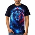thumbnail image 4 of LAOLIUSN Men’s Lion Graphic T-Shirt, Majestic Lion Face Animal Graphic Tee, 3D All Over Print Short Sleeve Crewneck, S-4XL, 4 of 7