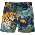 thumbnail image 1 of Pantalones cortos de playa 3D con estampado de leopardo de la selva para hombre, Shorts de Surf de secado rápido para verano, Shorts deportivos informales Fivean unisex, 1 of 2