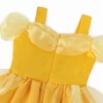 thumbnail image 6 of Bulala Princess Dress for Girls Costume Kids Off Shoulder Layered Toddler Halloween Cosplay Birthday Party Outfit up Yellow 120 cm 5-6 Years, 6 of 7